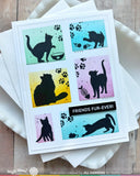 WAFFLE FLOWER: Postage Collage Cat Silhouettes | Die