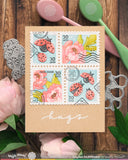 WAFFLE FLOWER: Postage Collage Peony | Stencil