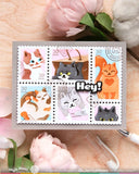 WAFFLE FLOWER: Postage Collage Meow | Stencil