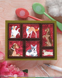 WAFFLE FLOWER: Postage Collage Woof | Stencil