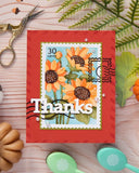 WAFFLE FLOWER:  Stencil |  Nesting Postage Collage | Sunflower