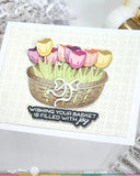 WAFFLE FLOWER: Basketful Sentiments | Combo Stamp & Die
