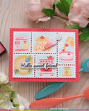 WAFFLE FLOWER: Stamp | Postage Collage Piped Letters