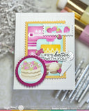 WAFFLE FLOWER:  Stencil |  Nesting Postage Collage | Baking Fun