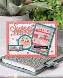 WAFFLE FLOWER:  Stencil |  Nesting Postage Collage | Baking Fun