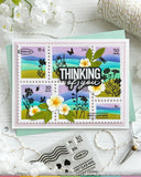 WAFFLE FLOWER: Stencil | Postage Collage Wavy Lines