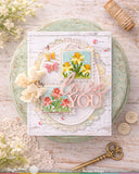 WAFFLE FLOWER: Stencil & Die Combo | Square Postage Daffodils