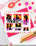 WAFFLE FLOWER: Stamp | Postage Collage Mom Silhouettes
