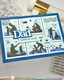 WAFFLE FLOWER: Stamp | Postage Collage Mom & Dad Details