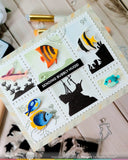 WAFFLE FLOWER: Die | Postage Collage Fish