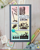 WAFFLE FLOWER: Stamp | Postage Collage Garden Silhouettes