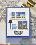 WAFFLE FLOWER: Stamp | Postage Collage City Sunset
