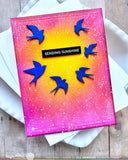 WAFFLE FLOWER: Die | Postage Collage Swallow Silhouettes