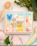 WAFFLE FLOWER: Stencil | Postage Collage Baby