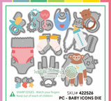 WAFFLE FLOWER: Die | Postage Collage Baby Icons