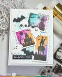 WAFFLE FLOWER: Stamp | Postage Collage Haunted House Silhouettes