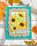 WAFFLE FLOWER:  Stencil |  Nesting Postage Collage | Sunflower