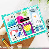 WAFFLE FLOWER: Postage Collage Beach Days | Stencil