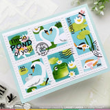 WAFFLE FLOWER: Postage Collage The Pond | Stencil