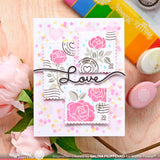 WAFFLE FLOWER: Postage Collage Rose | Stencil
