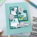 WAFFLE FLOWER: Postage Collage The Pond | Stencil