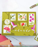 WAFFLE FLOWER: Postage Collage Tropical Flowers | Stencil