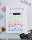 WAFFLE FLOWER:  Script Birthday | Die
