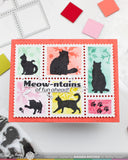 WAFFLE FLOWER: Postage Collage Cat Silhouettes | Stamp