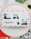 WAFFLE FLOWER: Stamp | Postage Collage Golf Silhouettes
