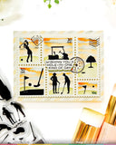 WAFFLE FLOWER: Stamp | Postage Collage Golf Silhouettes