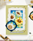WAFFLE FLOWER:  Stencil |  Nesting Postage Collage | Sunflower