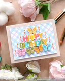 WAFFLE FLOWER: Overlapping Birthday | Combo Stencil & Die