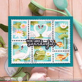 WAFFLE FLOWER: Postage Collage The Pond | Stencil