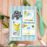 WAFFLE FLOWER: Postage Collage The Pond | Stencil