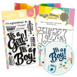 WAFFLE FLOWER: Stamp & Die Combo | Baby Announcement Sentiments