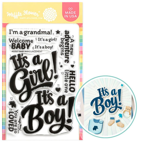WAFFLE FLOWER: Stamp | Baby Announcement Sentiments