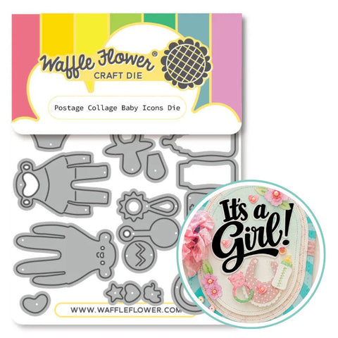 WAFFLE FLOWER: Die | Postage Collage Baby Icons