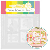WAFFLE FLOWER: Stencil | Postage Collage Baby