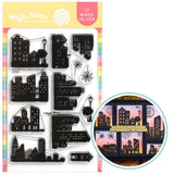 WAFFLE FLOWER: Stamp | Postage Collage City Sunset
