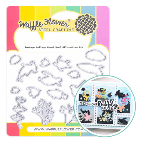 WAFFLE FLOWER: Die | Postage Collage Coral Reef Silhouettes