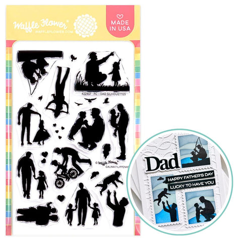 WAFFLE FLOWER: Stamp | Postage Collage Dad Silhouettes