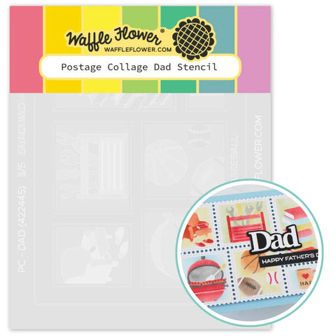WAFFLE FLOWER: Stencil | Postage Collage Dad