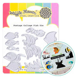 WAFFLE FLOWER: Die | Postage Collage Fish
