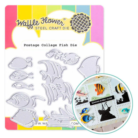WAFFLE FLOWER: Die | Postage Collage Fish