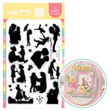 WAFFLE FLOWER: Stamp | Postage Collage Mom Silhouettes