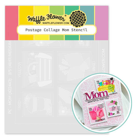 WAFFLE FLOWER: Stencil | Postage Collage Mom