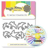WAFFLE FLOWER: Die | Postage Collage Swallow Silhouettes