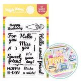 WAFFLE FLOWER: Stamp | Postage Collage Piped Letters