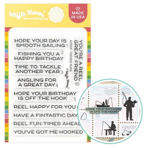 WAFFLE FLOWER: Stamp | Fishing Puns
