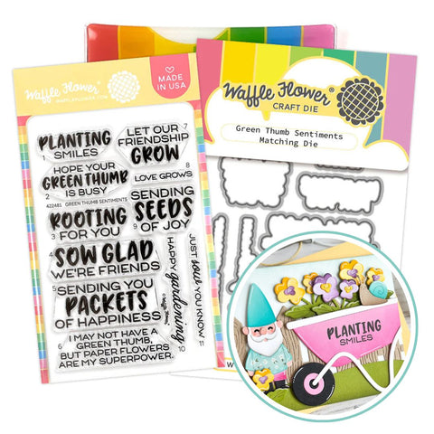 WAFFLE FLOWER: Stamp & Die Combo | Green Thumb Sentiments